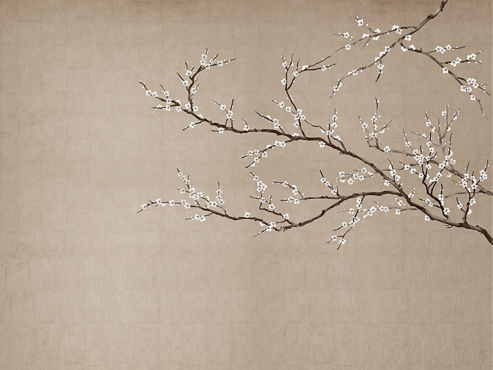 新中式简约花鸟背