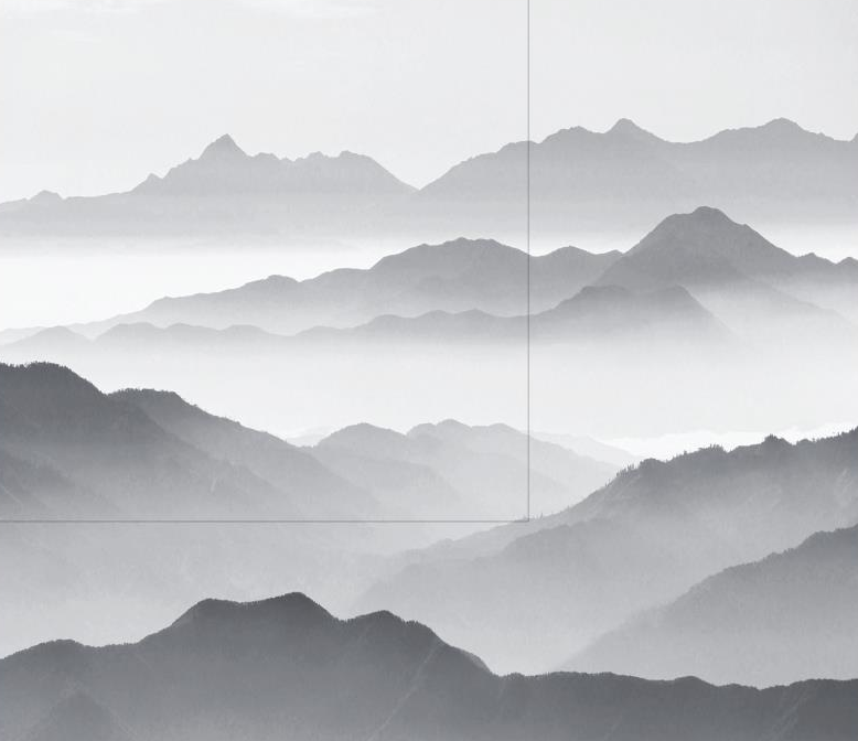 山脉，水墨山水，