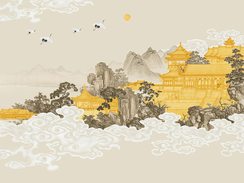 背景墙新中式阁楼