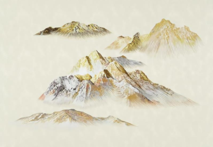 新中式意境水墨山