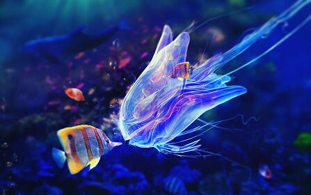 海底世界 花朵 