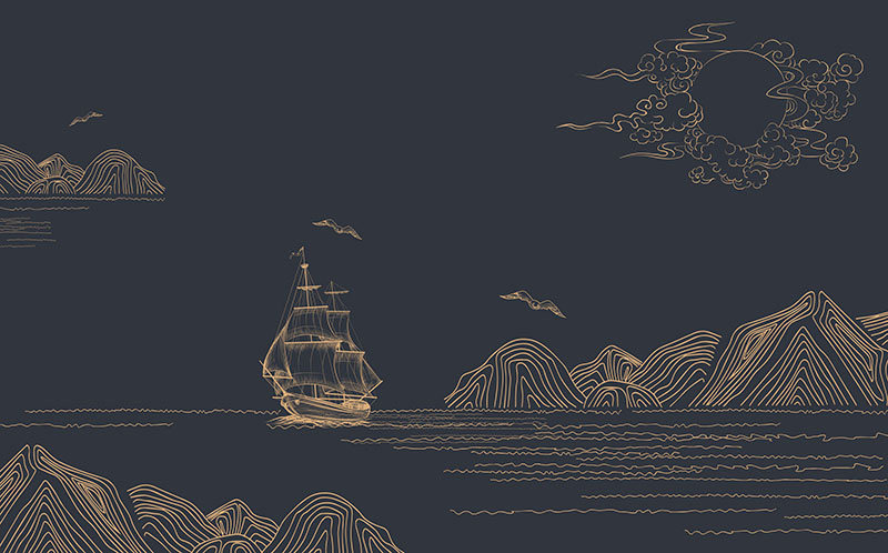 新中式背景墙金色