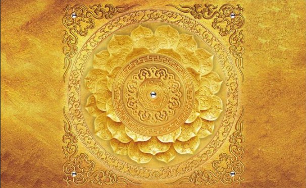 金色莲花佛堂吊顶