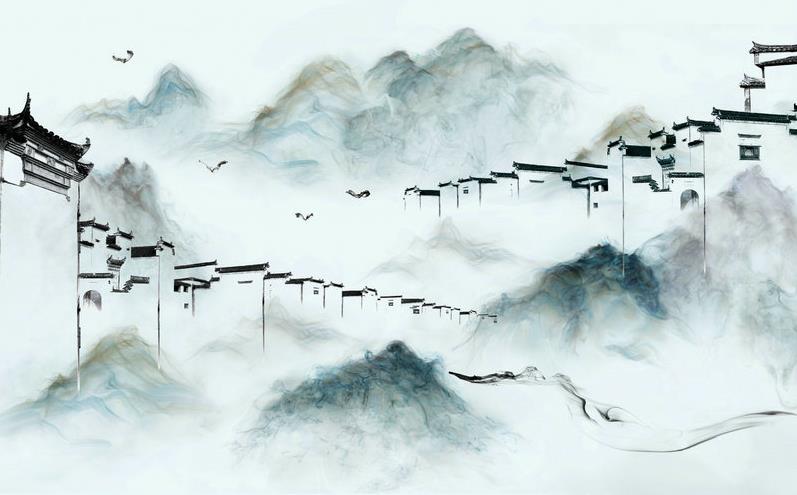中式水墨山水电视