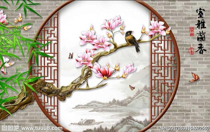 新中式室雅兰香花