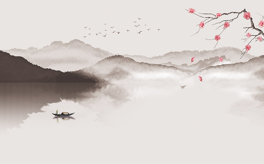 新中式水墨山水背