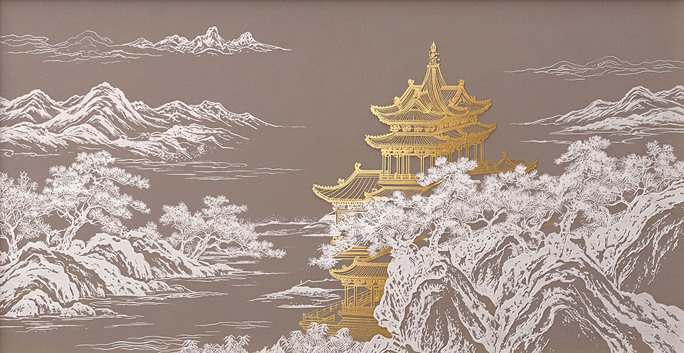 新中式金色阁楼白