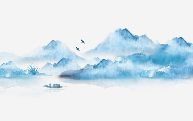 新中式水墨山水背