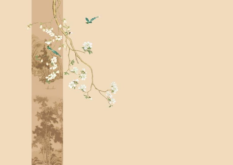 玉兰花鸟工笔手绘