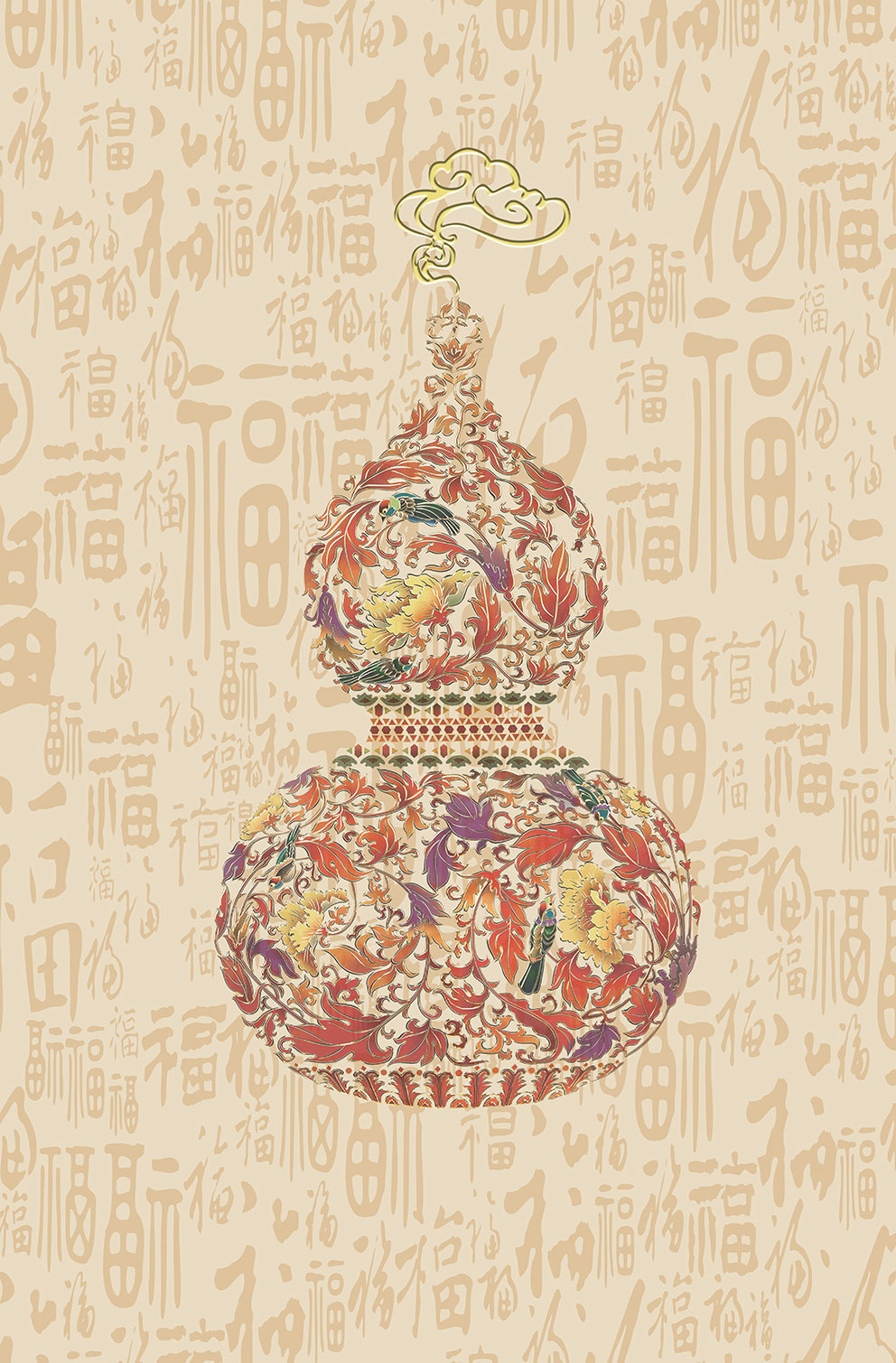新中式玄关葫芦