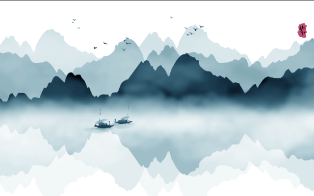 新中式水墨山水背