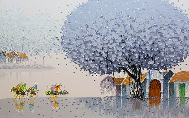 清新简约油画背景