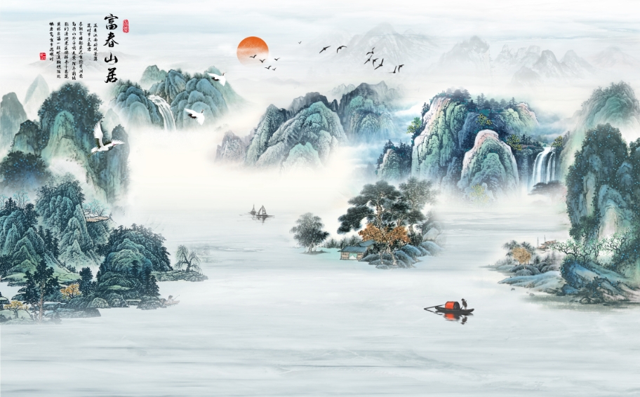 新中式复古山水画