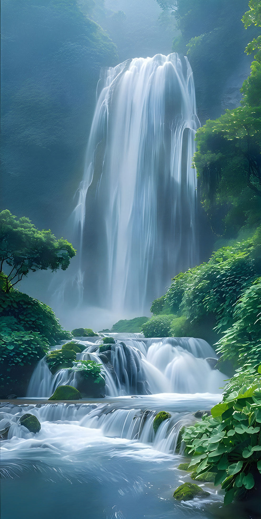 现代简约玄关瀑布