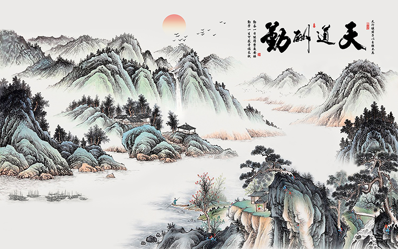 新中式复古山水天