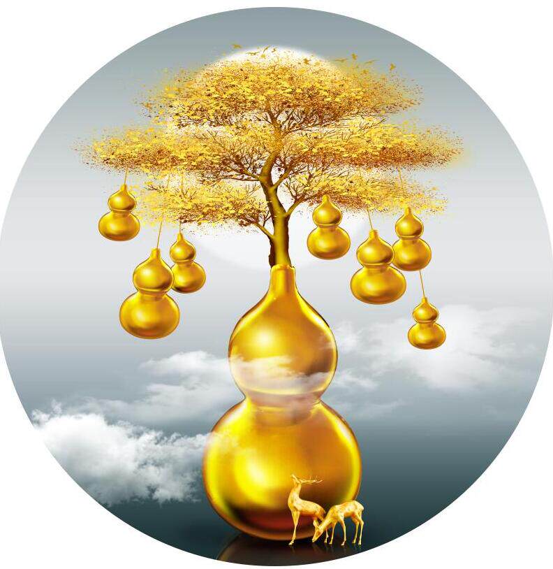 圆形装饰画 葫芦