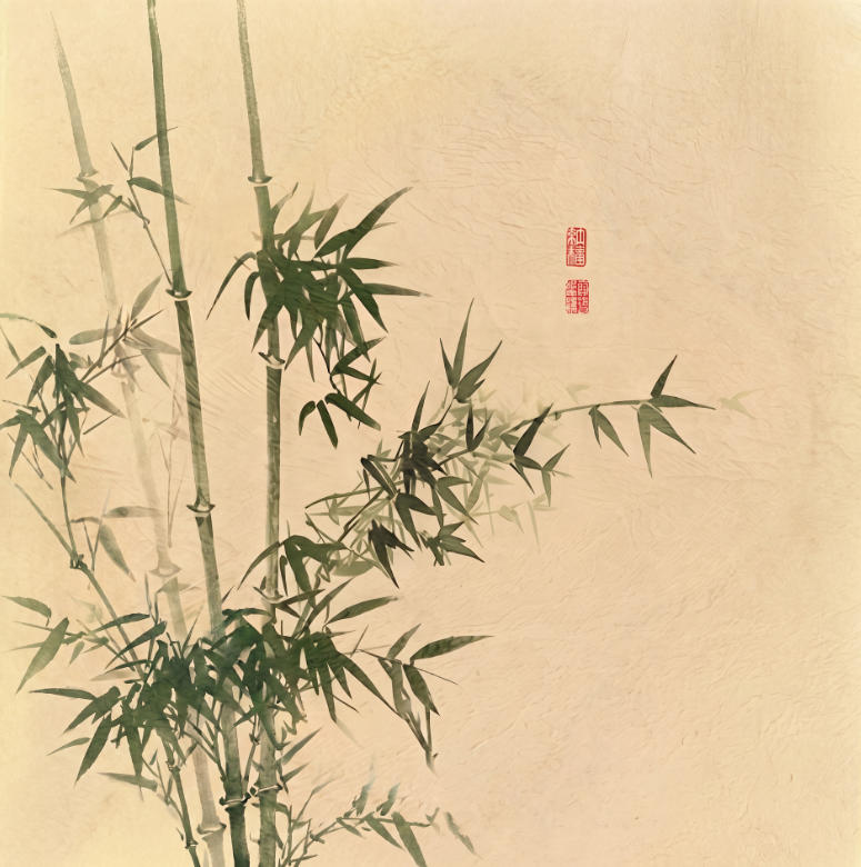 新中式圆形方形绿