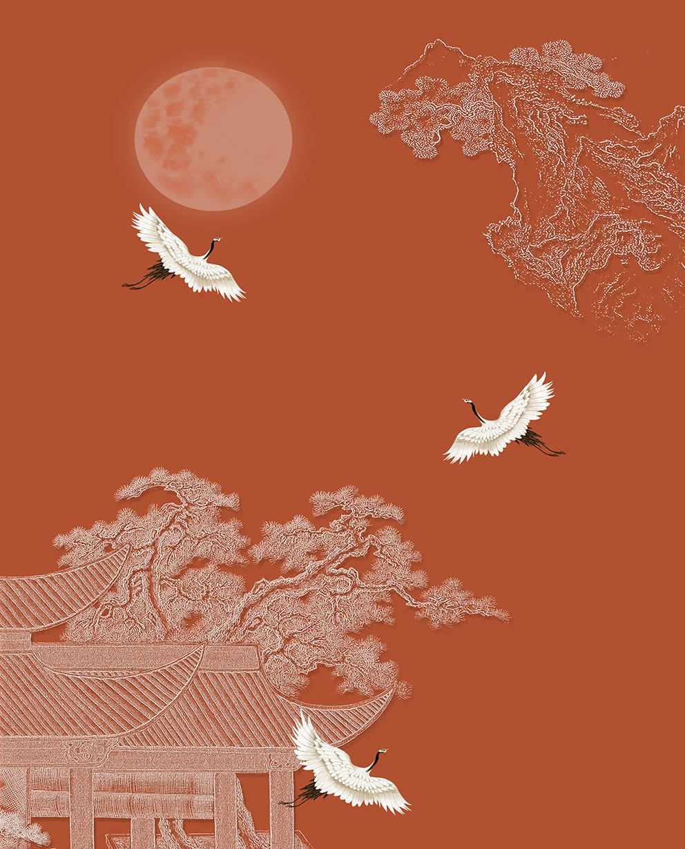 新中式背景墙玄关