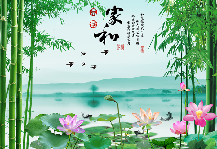 中式家和富贵竹子