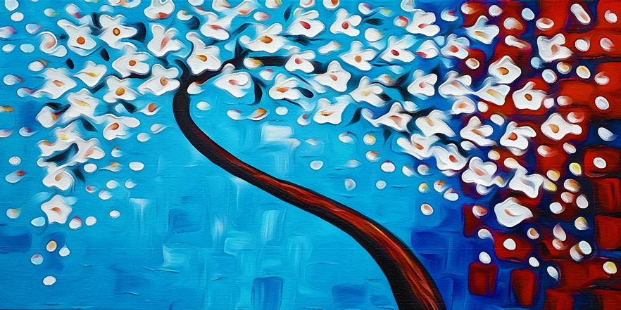 樱花树印象派现代