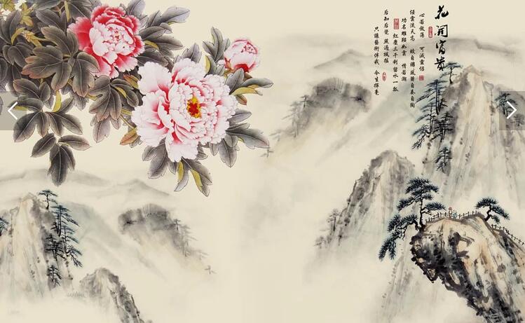 花开富贵牡丹中式