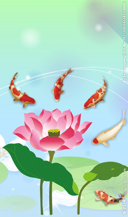 G移门图案 荷花