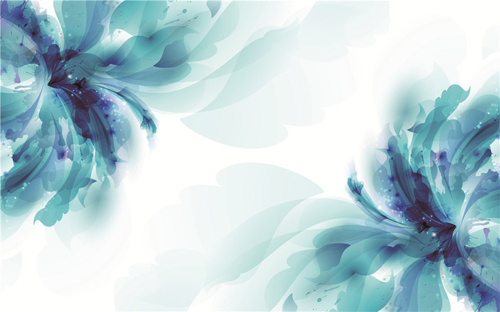梦幻蓝色抽象花朵