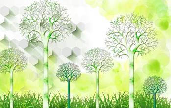 清新绿色树木3D