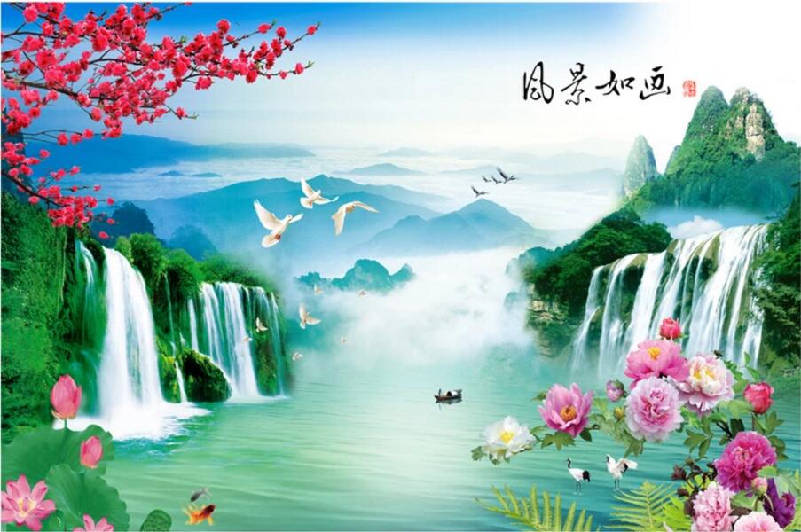 风景如画梅花瀑布