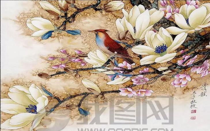 国画工笔画花鸟玉
