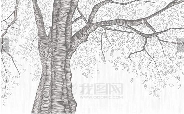 手绘黑白素描风格