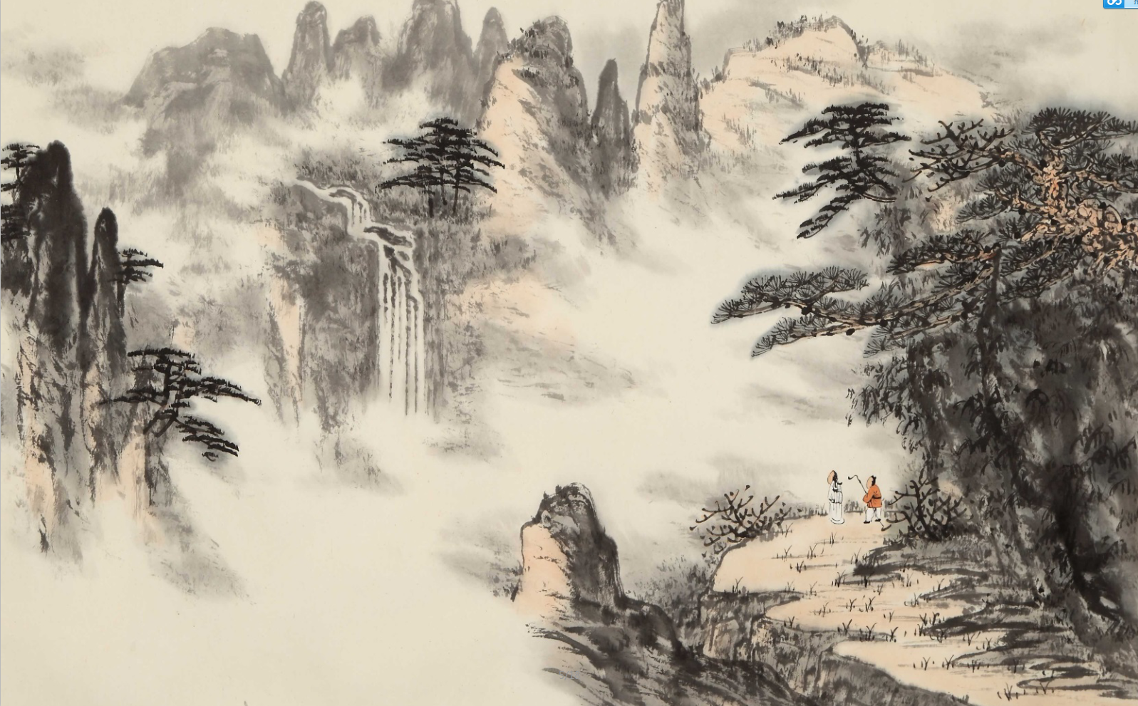 新中式复古水墨山