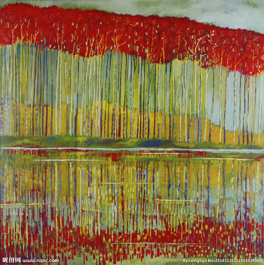 G柏树植物画背景