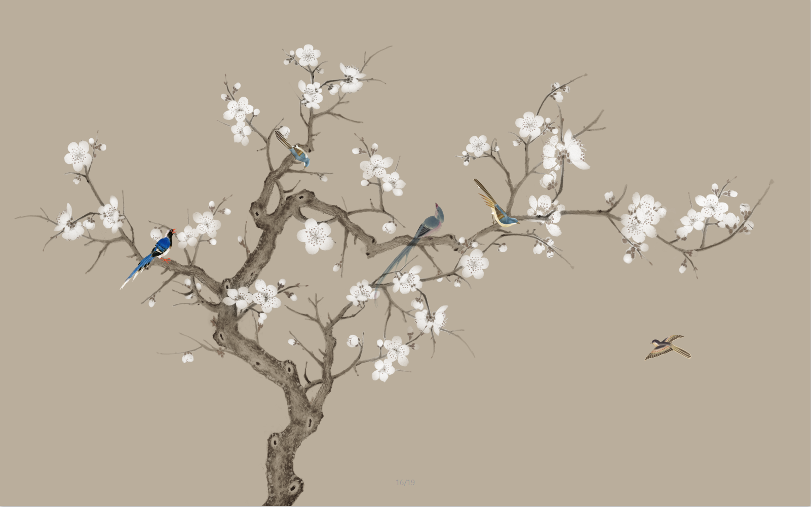 新中式工笔花鸟复