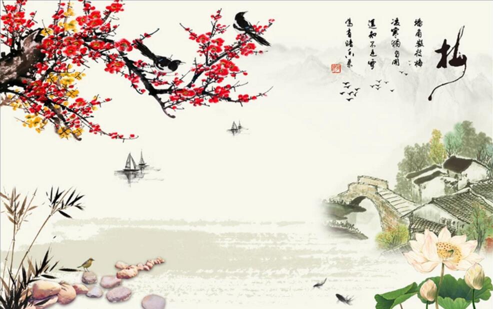 山水情喜上眉梢小