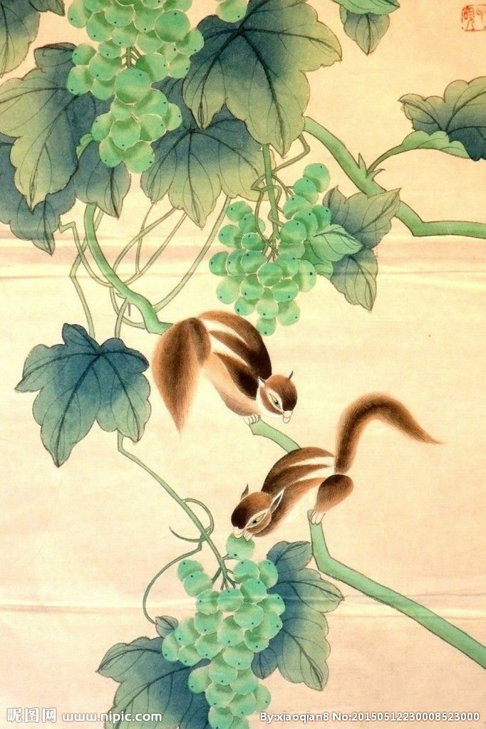 G花鸟图背景墙花