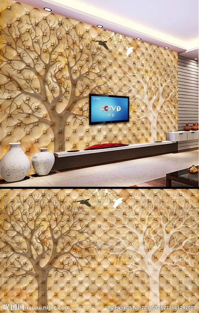 G大理石树枝剪影