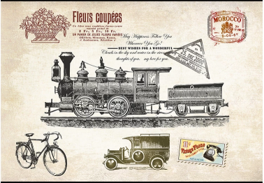 复古火车背景墙背