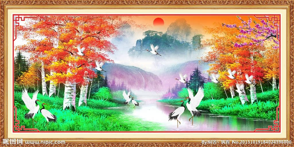 G风景画背景墙风