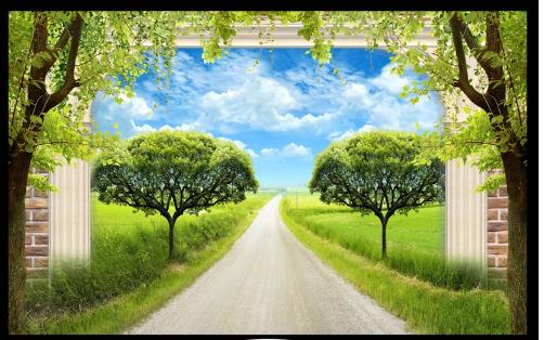 原创绿树草地路3