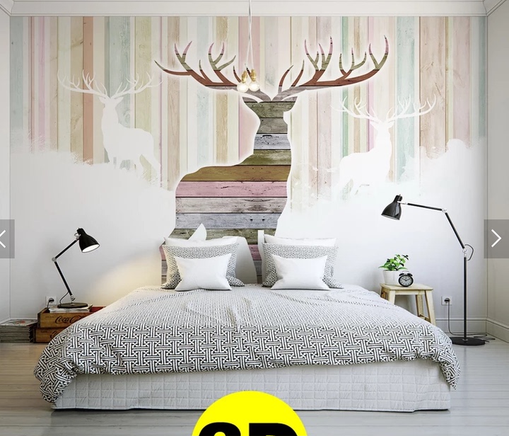 复古麋鹿背景墙设