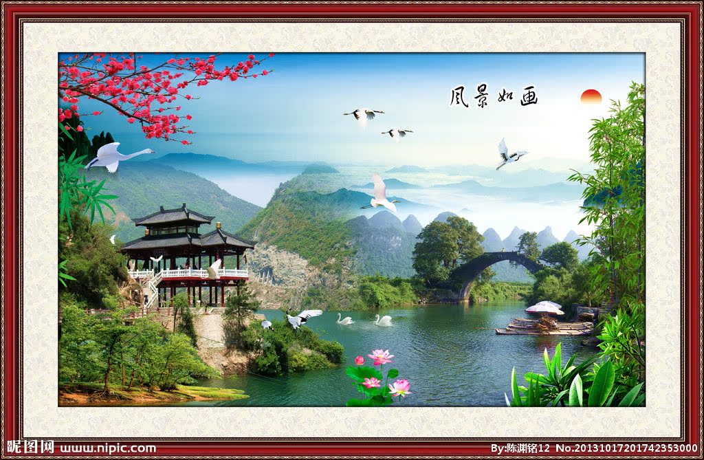 G风景画背景墙风