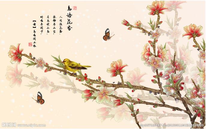 中式花鸟图片背景