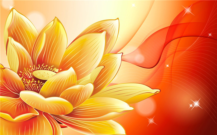 梦幻荷花背景墙背