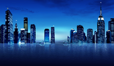 高楼大厦城市夜景