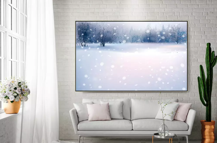北欧浪漫雪景背景
