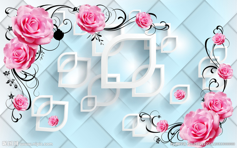 G玫瑰花藤3D立