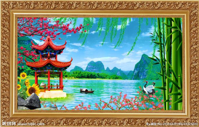 山水风景画设计图