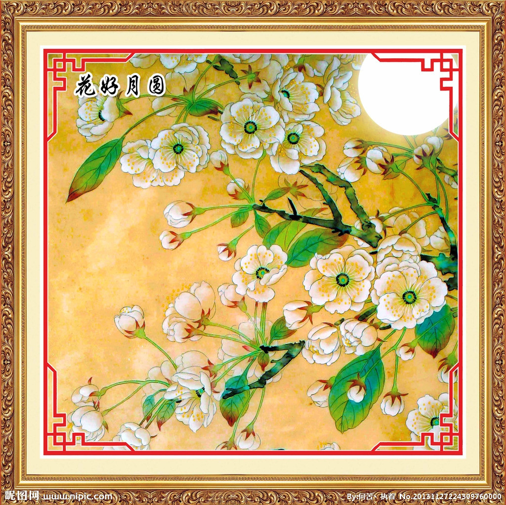 G花开富贵背景墙