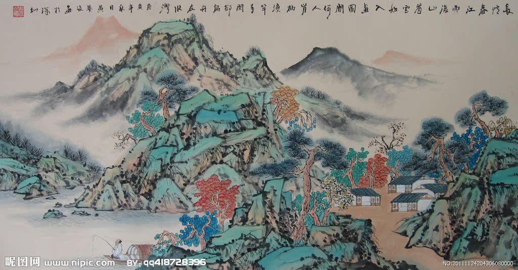 G国画山水背景墙